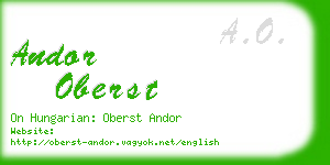 andor oberst business card